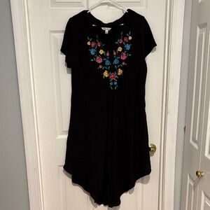 The Pioneer Woman Black Dress with Vibrant Floral Design